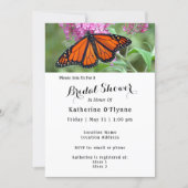 Pretty Monarch Butterfly Pink Floral Bridal Shower Invitation (Front)