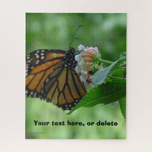 Pretty Monarch Butterfly Pink White Puzzle