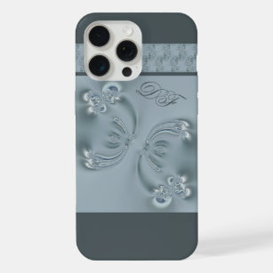 Pretty Monogram Elegant Butterfly Wings Oceans iPhone 15 Pro Max Case