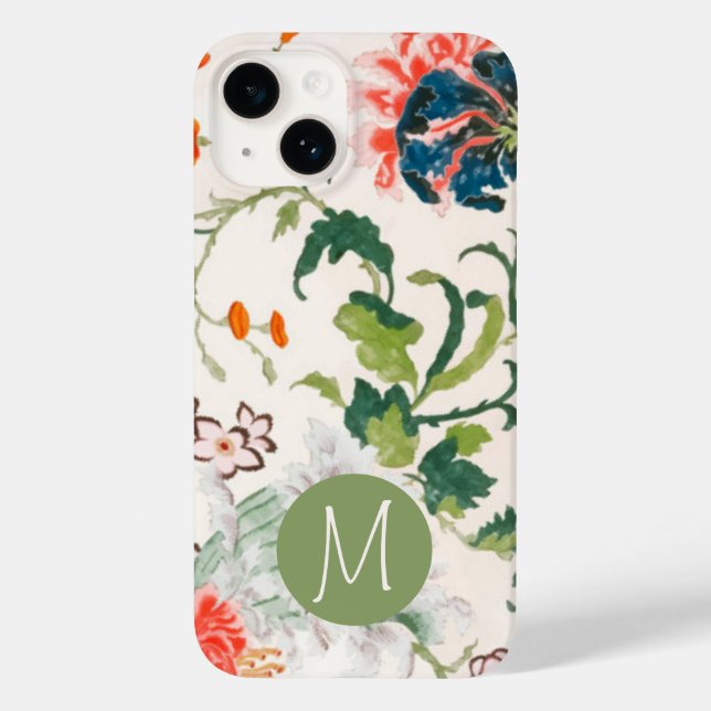 Pretty Monogram Floral Design Case-Mate iPhone Case (Back)