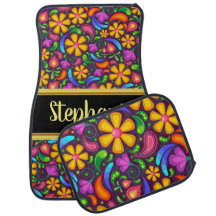 Pretty monogram funky floral material fabric