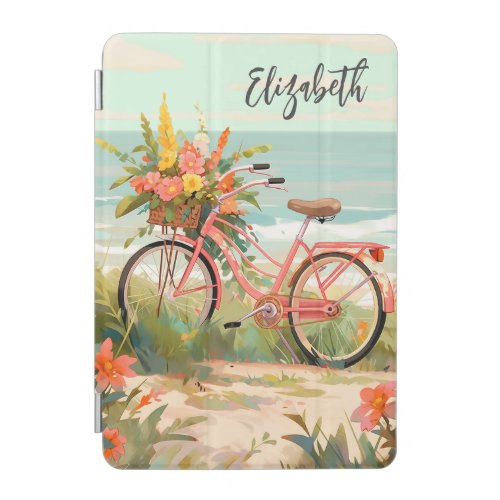 Pretty Monogram Girl Floral Beach Bike iPad Mini Cover