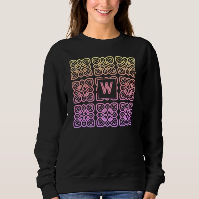 Pretty Monogram Girlie Hot Pink Lace Sweatshirt (Front)