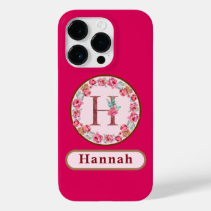 Pretty Monogram H Floral Case-Mate iPhone 14 Pro Case
