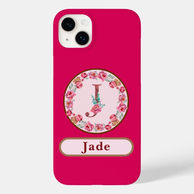 Pretty Monogram J Floral  Case-Mate iPhone Case (Back)