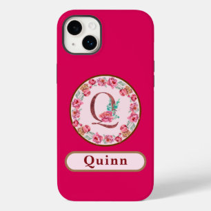 Pretty Monogram Q Floral Case-Mate iPhone 14 Plus Case