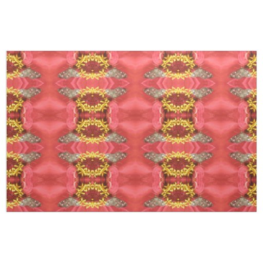 Pretty Moth on Red Flower Patterned Animal Fabric