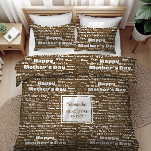 Pretty Mother’s Day Gift Brown Typography Duvet 