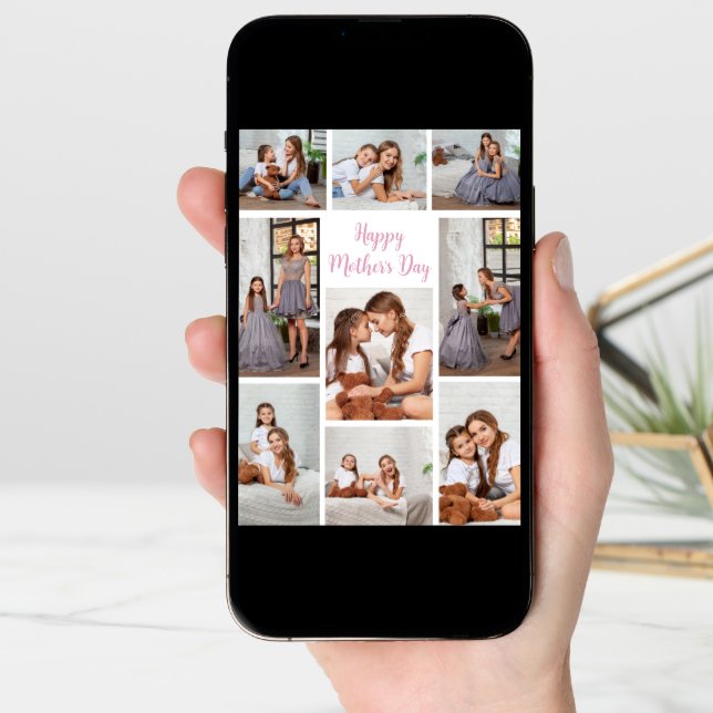 Pretty Mother's Day Photo Collage from Daughter Card (Front Digital)