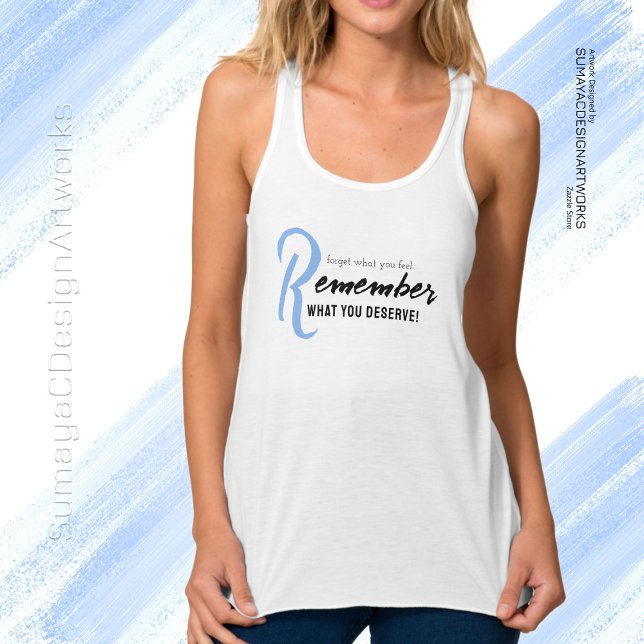 Pretty motivational Blue Black Typography T-Shirt Tank Top (Creator Uploaded)