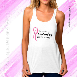 Pretty motivational Pink Black Typography T-Shirt Tank Top