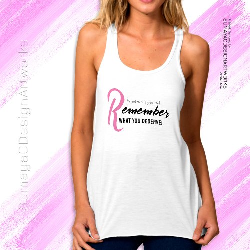 Pretty motivational Pink Black Typography T_Shirt Tank Top