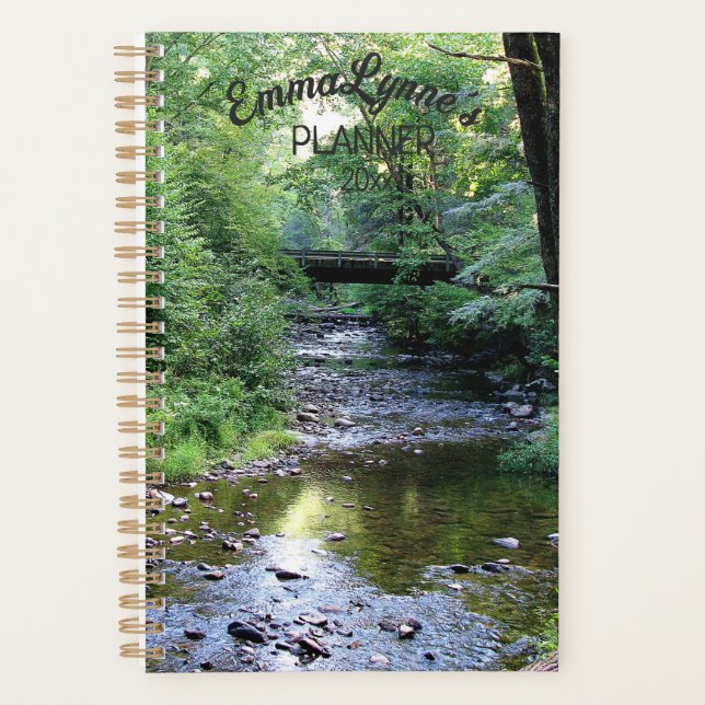 Pretty Mountain Creek Photo Personalized Planner (Front)