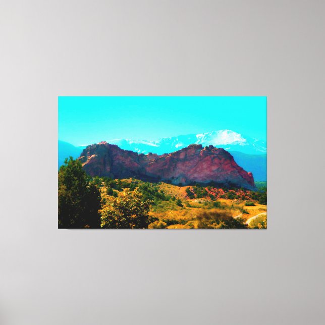 Pretty Mountain Scene Wrapped Canvas Print (Front)