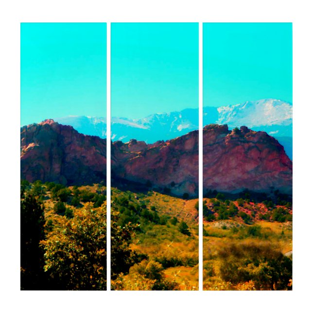 Pretty Mountain Triptych Wall Art (Front)