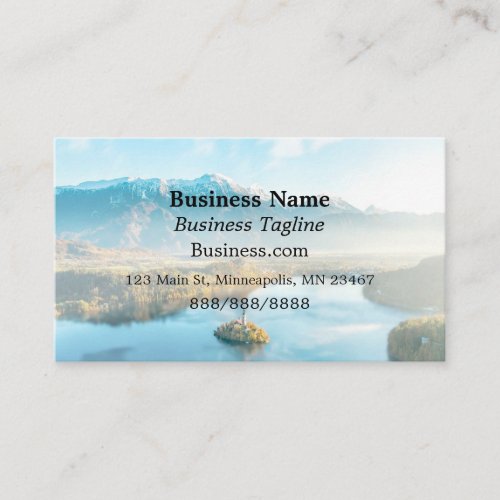 Pretty Mountains and Lighthouse Simple Business Business Card