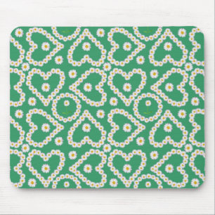 Pretty Mousepad: Daisy Chains on Green Mouse Pad