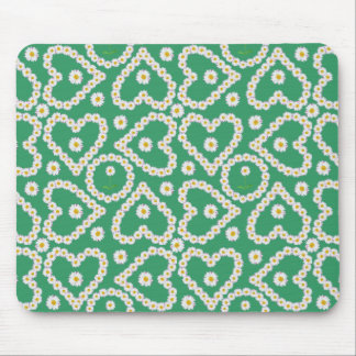 Pretty Mousepad: Daisy Chains on Green Mouse Pad
