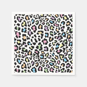 Pretty Multi Color Cheetah Print Napkins
