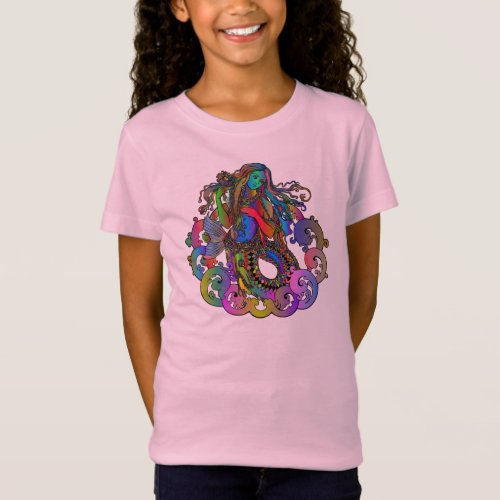 Pretty multi_color mermaid design T_Shirt