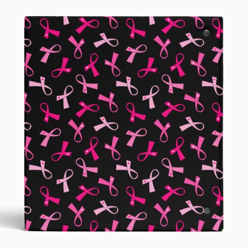 Pretty Multi Pink Breast Cancer Ribbon Pattern 3 Ring Binder | Zazzle