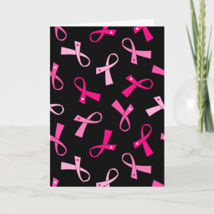 Pretty Multi Pink Breast Cancer Ribbon Pattern Card