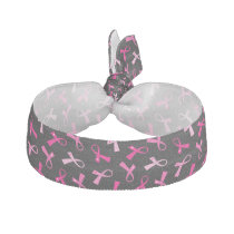 Pretty Multi Pink Breast Cancer Ribbon Pattern Elastic Hair Tie