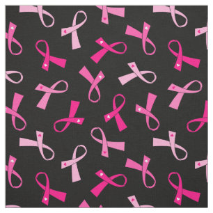 Pretty Multi Pink Breast Cancer Ribbon Pattern Fabric