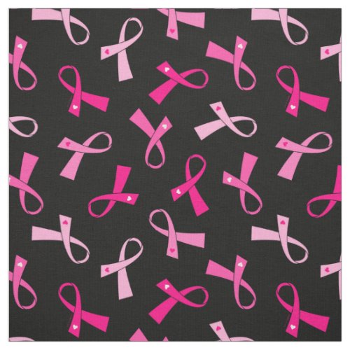 Pretty Multi Pink Breast Cancer Ribbon Pattern Fabric