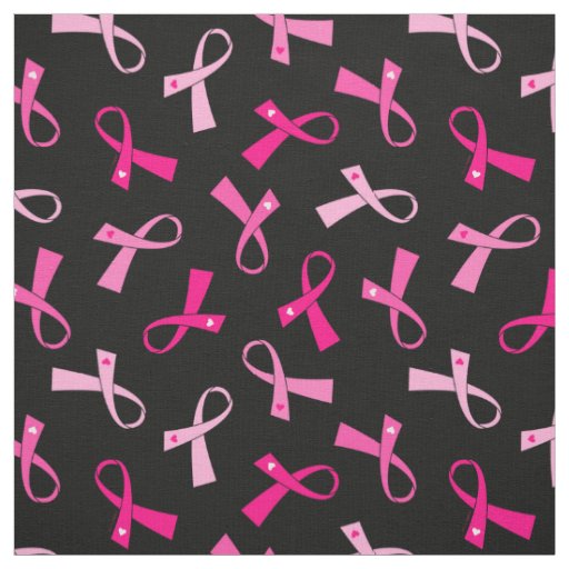 Pretty Multi Pink Breast Cancer Ribbon Pattern Fabric | Zazzle