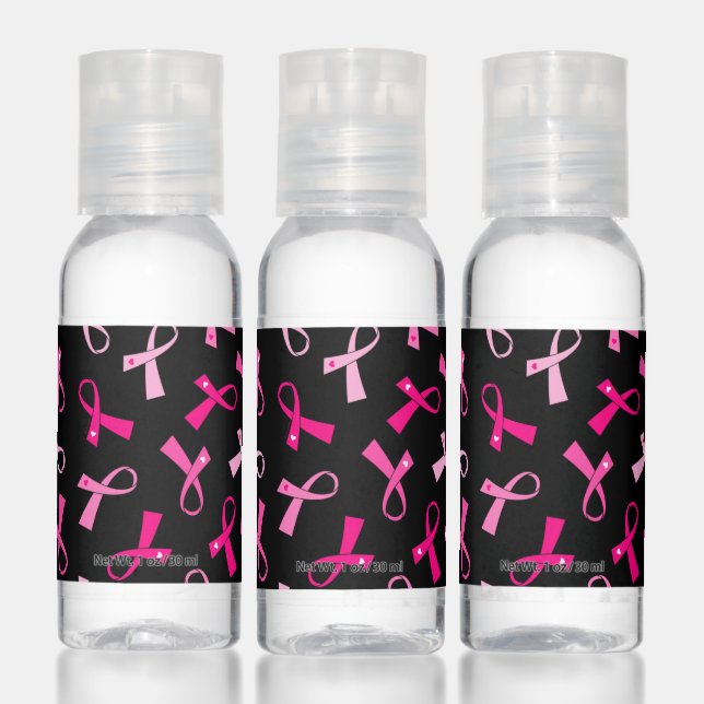Pretty Multi Pink Breast Cancer Ribbon Pattern Hand Sanitizer (Set)