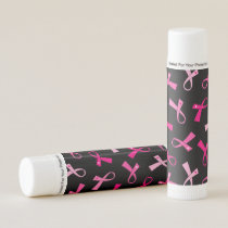 Pretty Multi Pink Breast Cancer Ribbon Pattern Lip Balm