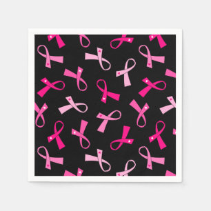 Pretty Multi Pink Breast Cancer Ribbon Pattern Napkins