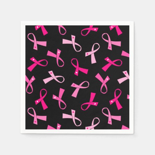 Pretty Multi Pink Breast Cancer Ribbon Pattern Napkins