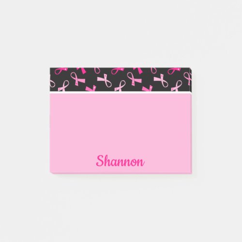Pretty Multi Pink Breast Cancer Ribbon Pattern Post_it Notes