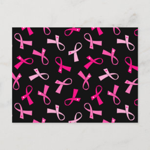 Pretty Multi Pink Breast Cancer Ribbon Pattern Postcard