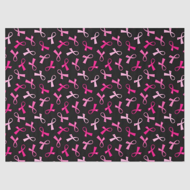 Pretty Multi Pink Breast Cancer Ribbon Pattern Tissue Paper (Front)