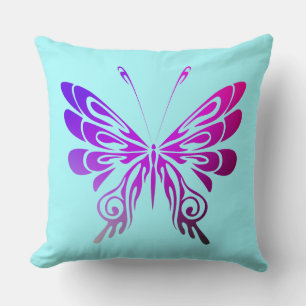 Pretty Multicolored Decorative Butterfly Throw Pillow