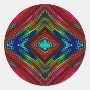 ~ Pretty Multicoloured Fractal ~ Classic Round Sticker