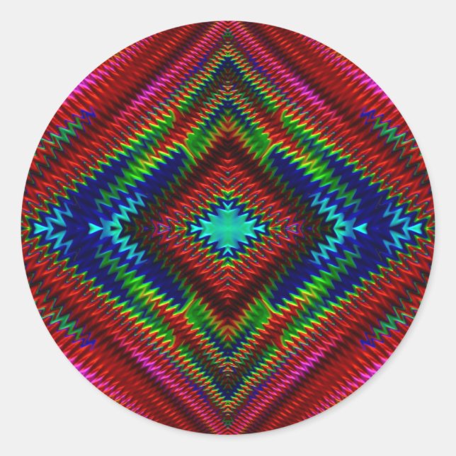 ~ Pretty Multicoloured Fractal ~ Classic Round Sticker (Front)