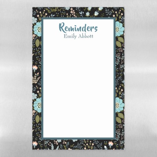 Pretty Multifloral Botanical Themed Magnetic Dry Erase Sheet