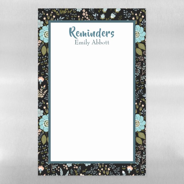 Pretty Multifloral Botanical Themed Magnetic Dry Erase Sheet (Vertical)
