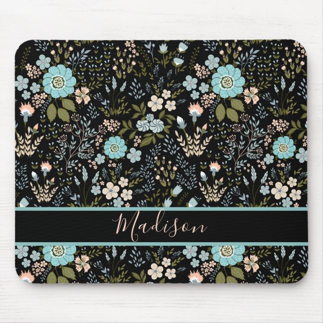 Pretty Multifloral Botanical Themed Mouse Pad (Front)