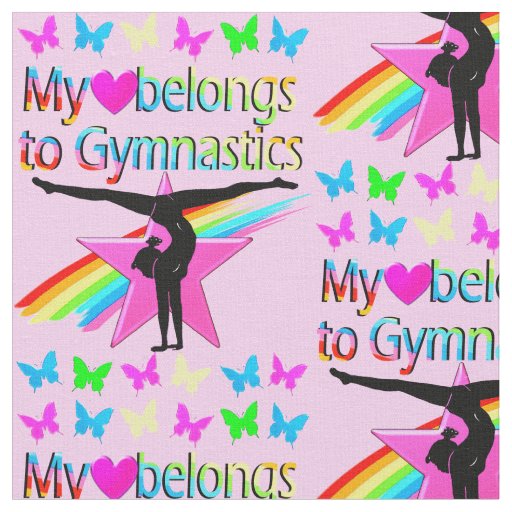 PRETTY MY HEART BELONGS TO GYMNASTICS RAINBOW FABRIC