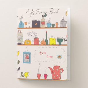 Pretty My Recipe Book Personalized Pocket Folder
