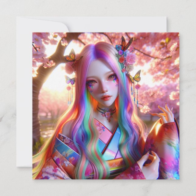 Pretty Mystical Ethereal Woman with Butterflies (Front)