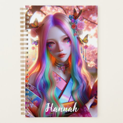 Pretty Mystical Ethereal Woman with Butterflies Planner