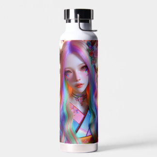 Pretty Mystical Ethereal Woman with Butterflies Water Bottle