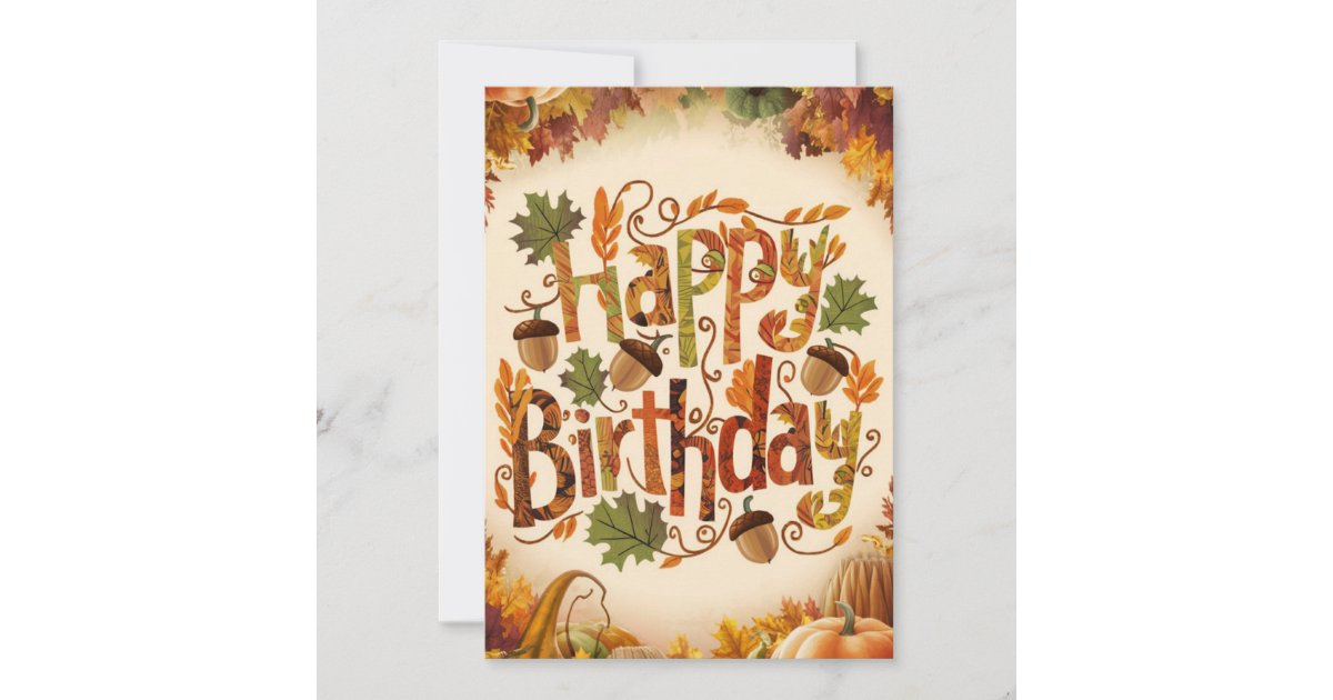 Pretty Mystical Season Autumn Fall Happy Birthday Card | Zazzle