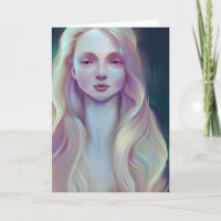 Pretty Mystical Woman with Pearlescent Skin Card